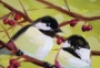Two Chickadees No.123  - 10x10