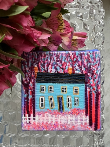 Picture of "Home Sweet Blue Home" - 4x4 Original by Nikki Monaghan