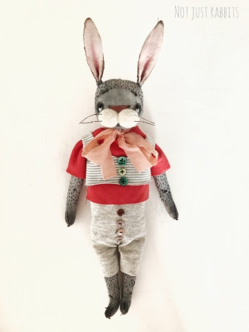 Picture of Clement Bunny  - OOAK Soft Sculpture Art  - by Jana Jordan 