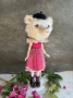 Picture of Blythe Teddy "Colette" - ooak by Letty Worley wearing fashion by The Pumpkinbelle