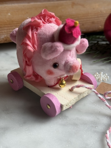 Picture of Prissy Pinks  -  OOAK Wee Pulltoy - by Jody Battaglia