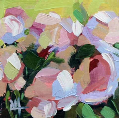 Roses on Yellow - 6x6