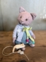 Picture of A Dapper Kitty & His Mouse Toy- ooak Soft Sculpture by Olesya