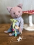 Picture of A Dapper Kitty & His Mouse Toy- ooak Soft Sculpture by Olesya