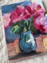 Picture of Pink Peonies Painting by Angela Moulton -  8x10